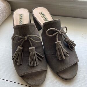 Karl Lagerfeld Suede Tassel Mules